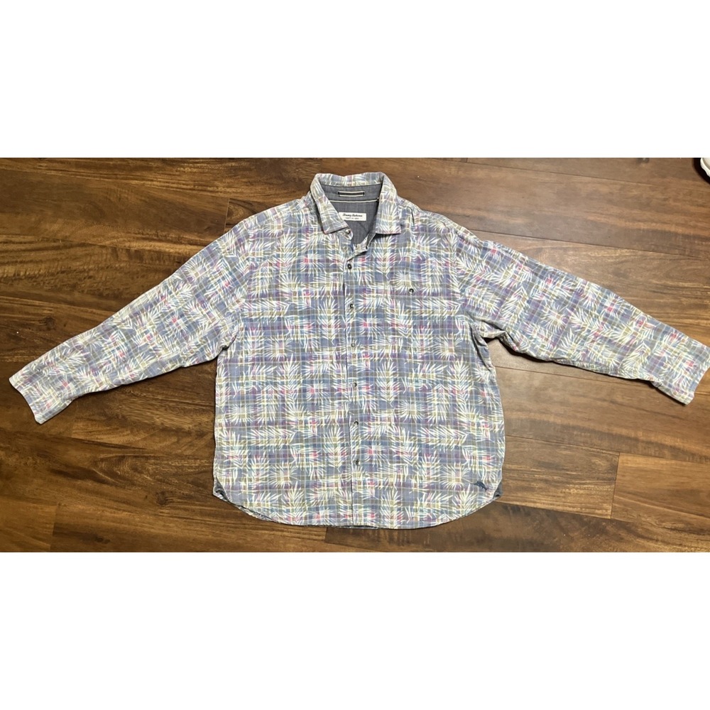 Tommy Bahama Shirt Men XL Blue Palms Coastline Cord LS Corduroy NEW